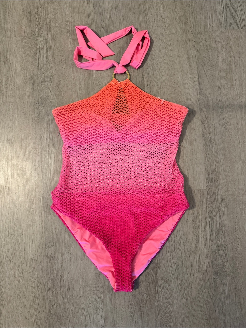 Trina Turk One Piece Mesh Swimsuit